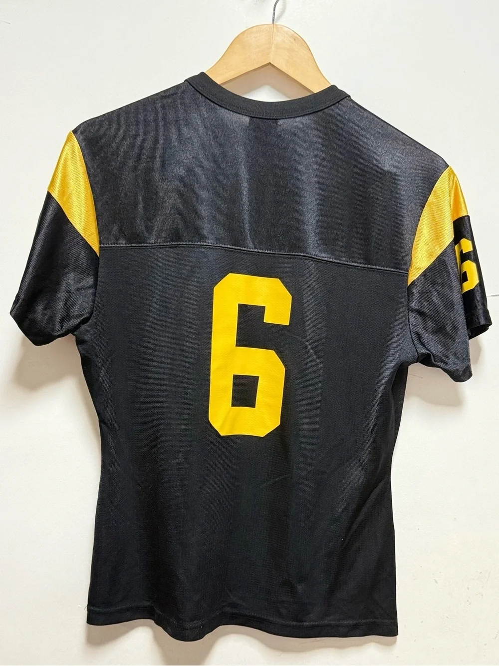 Nike Women's Black and Gold Football Jersey - No. 6